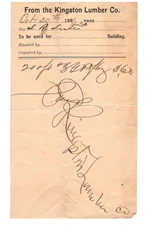 Kingston Pennsylvania - 1897  Billhead / Receipt from Kingston Lumber Company