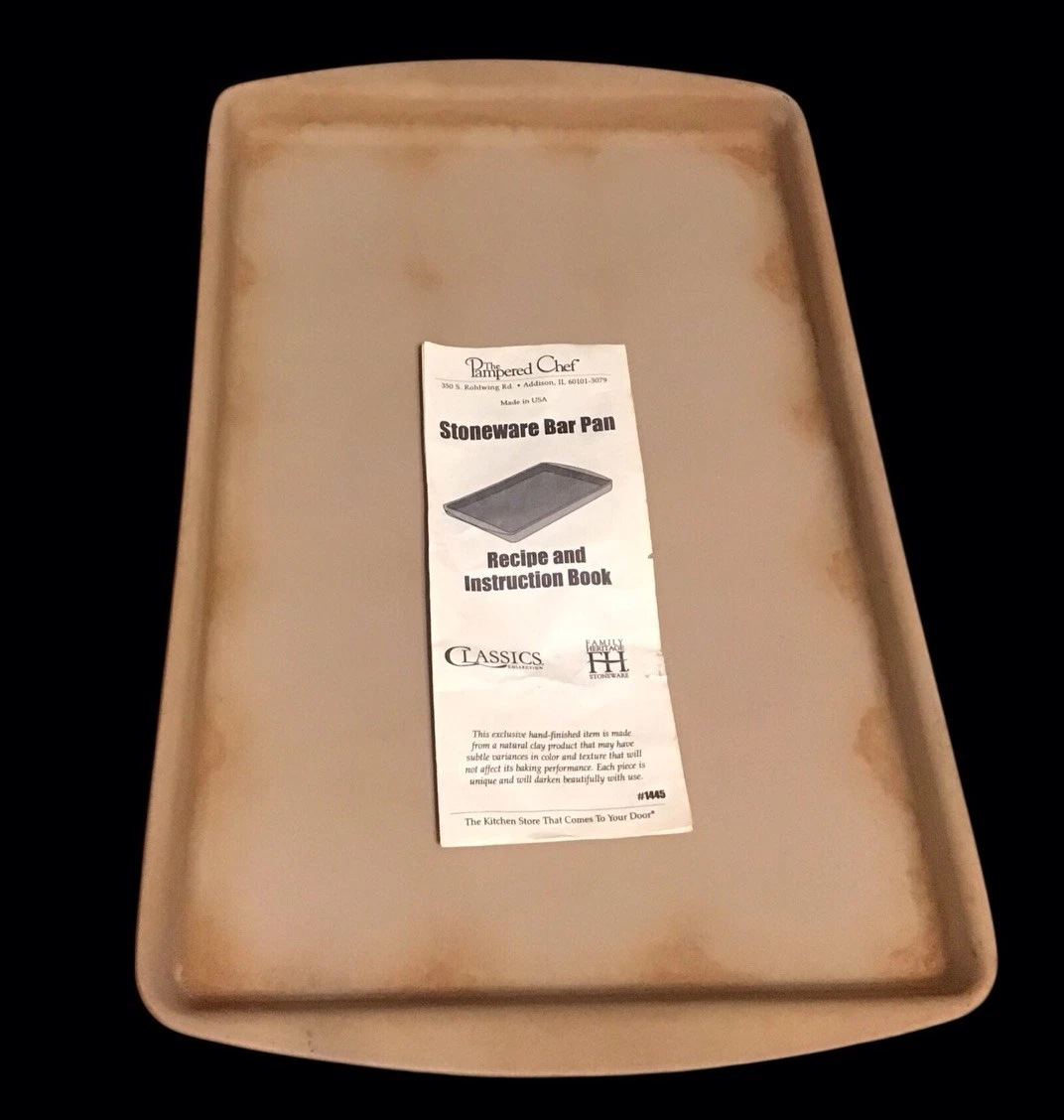 #1445 PAMPERED CHEF Large Stone Bar Pan Cookie Sheet