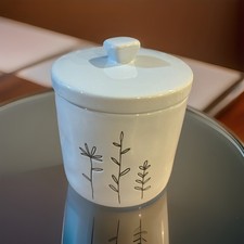 RARE RAE DUNN Bobby Pins FLOWERS HOME. CANISTER Jar Lid Retired 4.5  