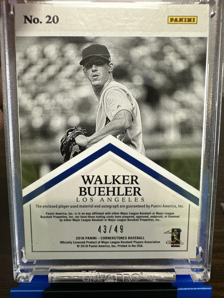 2018 Chronicles Cornerstones 材料石英 /49 Walker Buehler 新秀签名 RC — 第 4/4 张图片
