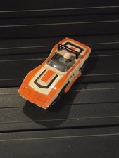 TYCO Pro 427 A/P Corvette White/ Orange/ Black 11 HO Brass pan Slot Car