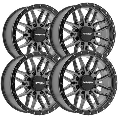 (Set of 4) Mayhem 8310 Vector 17x9 8x6.5'' +18mm Gunmetal Wheels Rims 17'' Inch