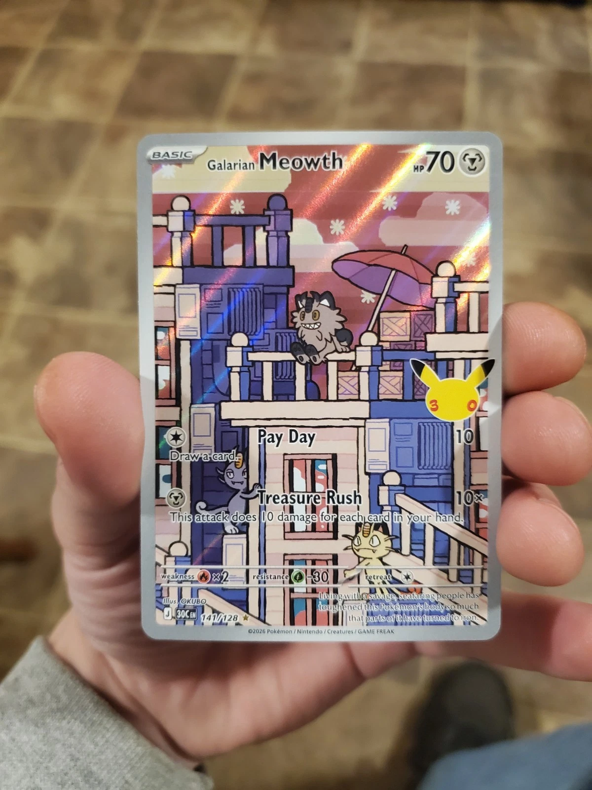 Deal for 30th Celebration Pokemon Alolan Meowth Illustration Rare English In Hand