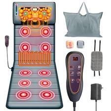 Full Body Electric Massage Mat with Heating Vibration Back Massage Pad Cushion