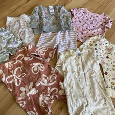 Lot of 8 Pieces Baby Girls 3-6 Month Infant Clothes Bundle Sleep Play  Outfits