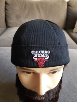RARE! Chicago Bulls Hipster Docker Cap Black SAMPLE Hat - Size L - UNWORN!