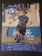 Jeff Agoos Signed 2001 San Jose Earthquakes 8x10 Photo Card