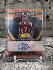 2024 Panini Prizm Draft Picks Orange Wave /75 Calen Bullock Rookie Auto RC