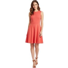 Halston Heritage Womens Dress Fit & Flare Sleeveless Summer Fall Wedding Sz 4