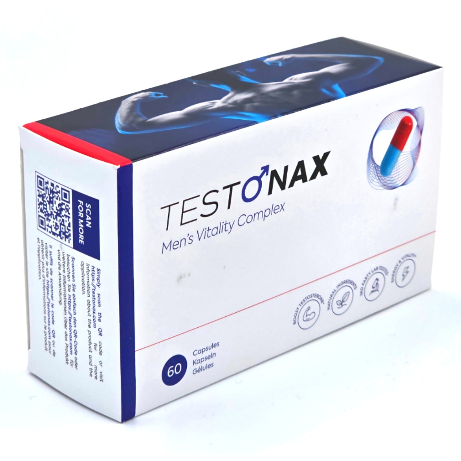 testonax 60 Cápsulas Hombre Vitalidad Complejo NUEVO Envío Flash