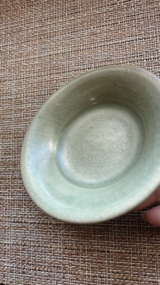"Plato pequeño Longquan Celadon de la dinastía Ming dimensiones: 4"" X 1,2""" Foto 3 de 4