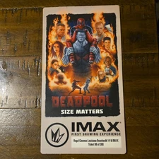Marvel DEADPOOL 2016 Regal IMAX First Show Experience Collectible Movie Ticket