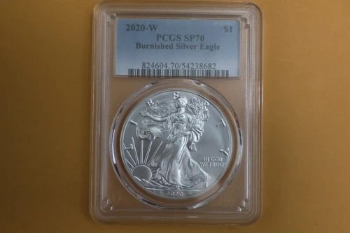 2020-W Burnished Silver Eagle PCGS SP70