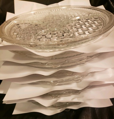 40's Paden City Glass Co Crystal Dorset Provincial 9" Dinner Plates Lot Of 10 EC - Picture 12 of 16