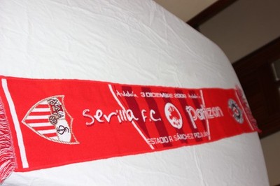 Official Vintage Scarf UEFA Cup 2008 Sevilla FC vs Partizan Belgrade
