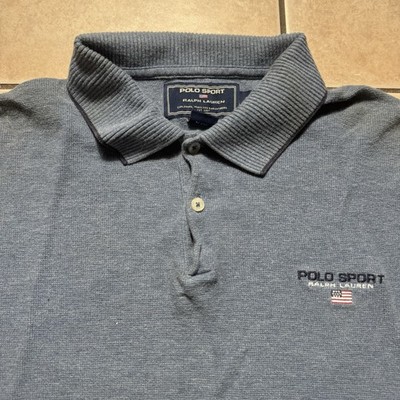 Polo Sport USA Flag Ralph Lauren Men s M Performance Stretch Active Polo Shirt