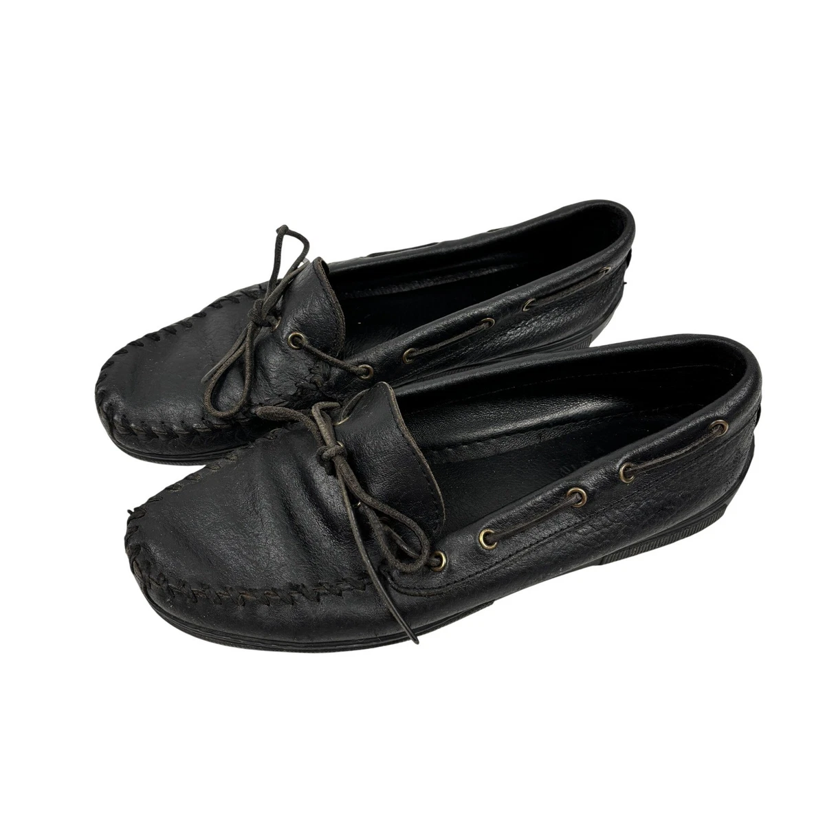 NEW MINNETONKA men\'s round toe loafers moccasin in black Minnetonka Loafers for Men | Online Sale up to 41% off | Lyst main image 2