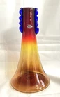 Blenko Glass Tall 12 3/4” Vase Tangerine Cobalt Decoration Gift Shop Exclusive