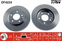 2X TRW Bremsscheibe DF4224 FüR Mercedes Vaneo 414 700 CDI