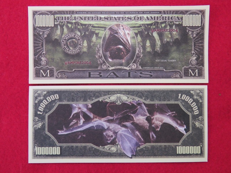 BATS: Vampire Bat Bite Recognition ~ $1,000,000 One Million Dollar Novelty Bill