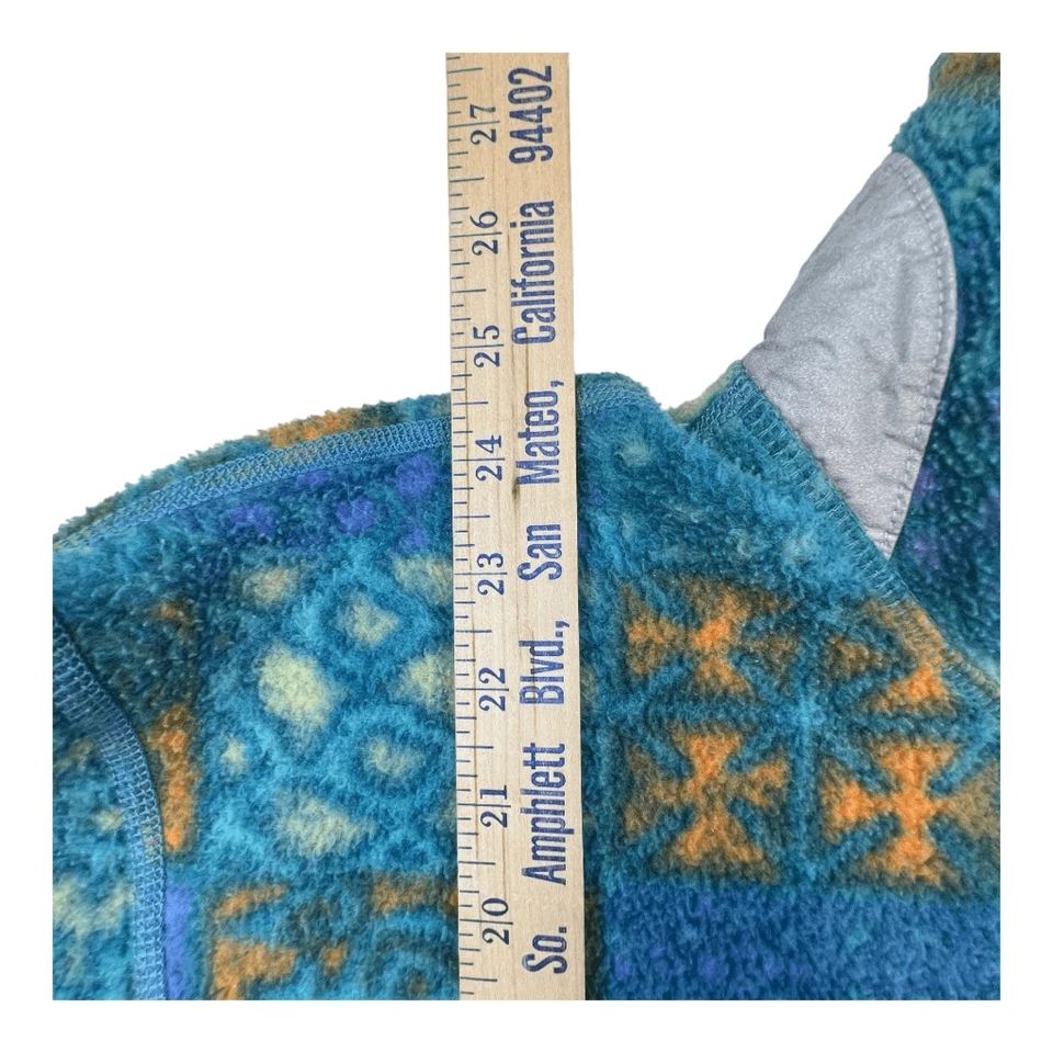 Patagonia Sweater Kids Printed Half Zip Mock Neck Fleece Synchilla Blue Sz 14 - Image 4 of 4