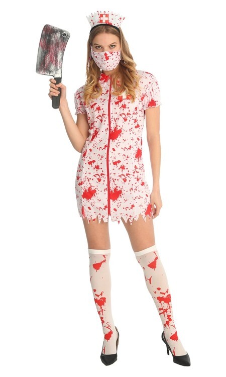 Damas Enfermera Sangrienta Halloween Disfraz Horror Hospital Mujeres Vestido Elegante Conjunto