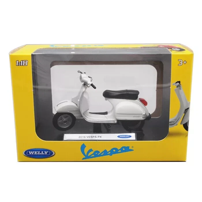 Welly 1/18 Vespa PX 2016 Motorcycle Diecast Scooter Bike Model Toy BOX White - Image 4 of 4