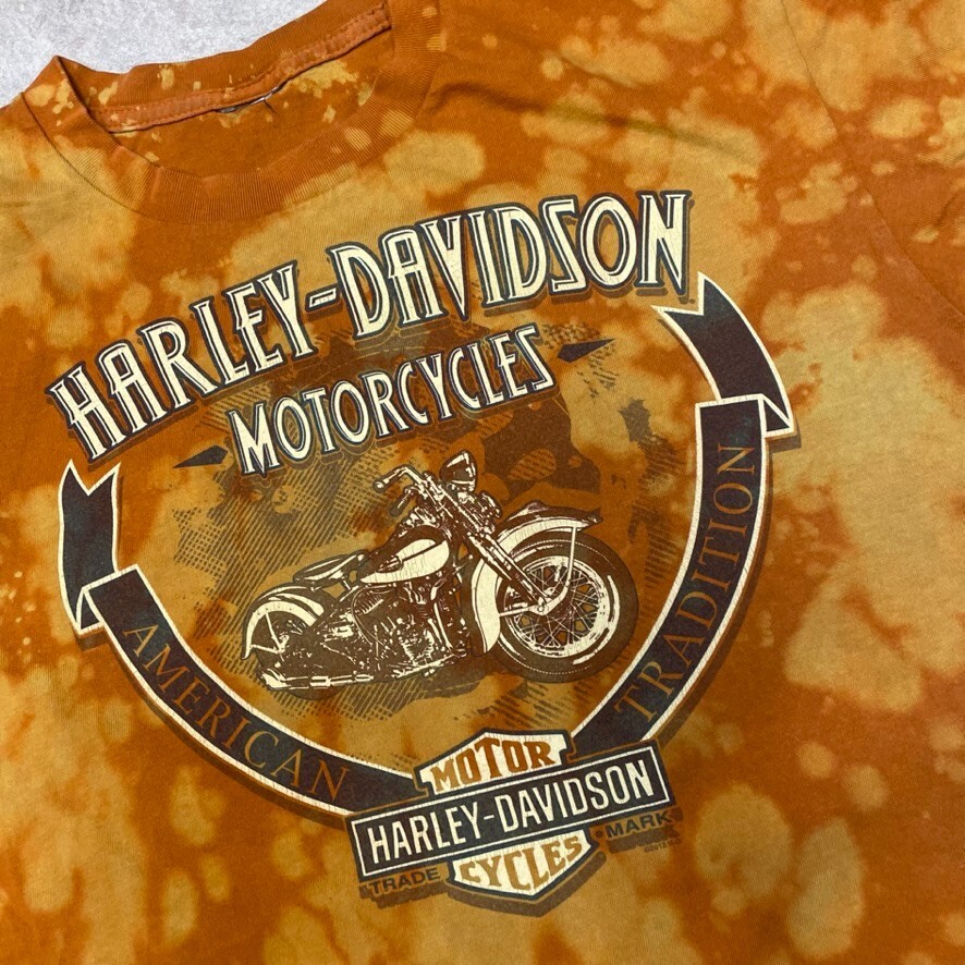 Harley Davidson T-Shirt Mens Graphic Biker Short Sleeve Tee, Orange, Medium image 5