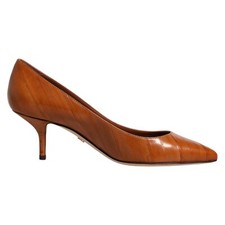 DOLCE & GABBANA Shoes Brown Leather Kitten Heels Pumps EU36.5 / US6 RRP 870usd