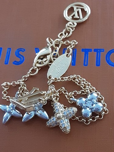 Louis Vuitton Bracelet metal Logo LV Crystal's 8 inch