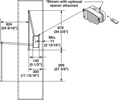 Hafele Pull Down Wardrobe Closet Rod Lift - 26 LB Load Capacity in White, Chrome - Picture 6 of 17