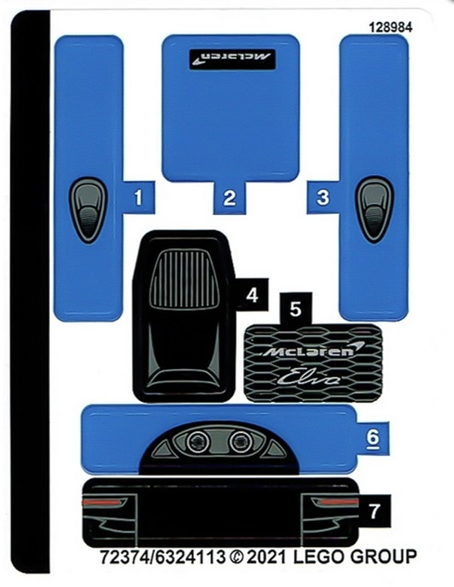 LEGO Sticker Sheet for Set 76902 - (72374/6324113) 76902stk01 NEW