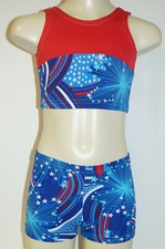 Gymnastics, Dance, Shorts and Top Child Size M .
