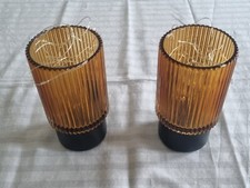 Coppia lampade da tavolo in vetro e plastica con luci 2 lumi comodino salotto