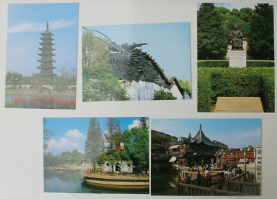 31696 5 Pc Shanghai China Zigzag Bridge Pagoda Songjiang Dragon Wall Lake 5 AK