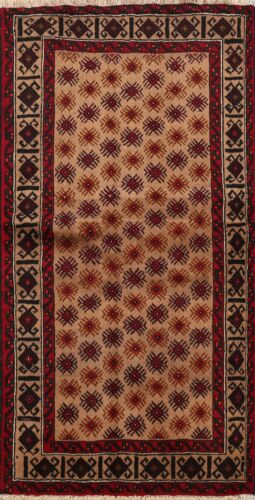 Tapis 4x6 géométrique tribal balouch région afghane laine nouée à la main tapis partout - Photo 1 sur 12