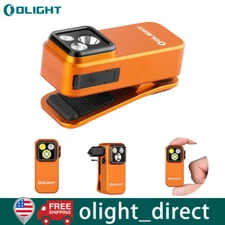 Olight Oclip Pro Clip on Flashlight with Floodlight, Spotlight, Red Light Orange