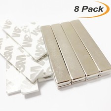 8X Powerful Bar Magnets Adhesive Backing, Neodymium Magnets Rare-Earth Metal