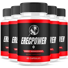(5 Pack) Erecpower Pills, Erecpower Capsules Maximum Strength (300 Capsules)