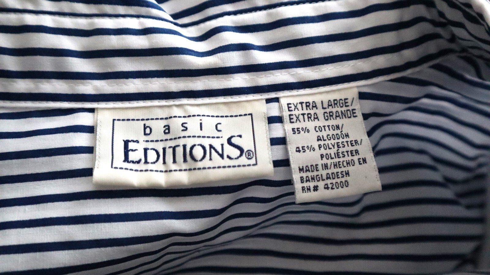 VTG Basic Editions Blue White Stripe Campshirt Wo… - image 4