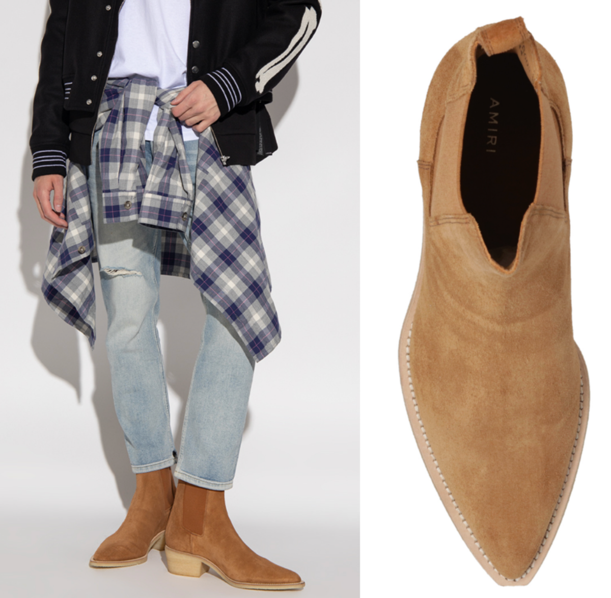 AMIRI Suede Jodhpur Chelsea Crepe Sole Boot Heeled Biker