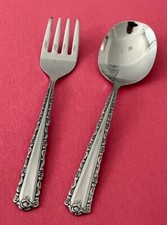 Oneida Deluxe CHERIE Pattern 18/8 Stainless Flatware BABY FORK  BABY SPOON Set