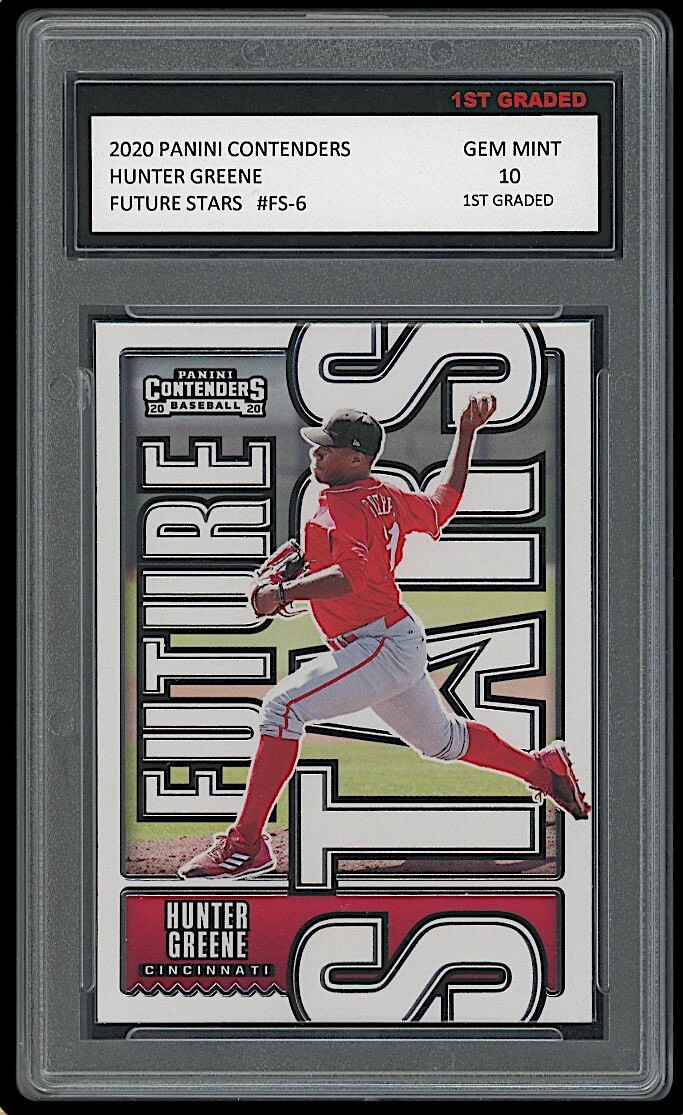 HUNTER GREENE 2020 PANINI CONTENDERS FUTURE STARS FS-6 1ST GRADED 10 ROOKIE CARD