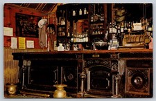 Virginia City MT Bale of Hay Saloon Back Bar Montana's Oldest Vtg Postcard View