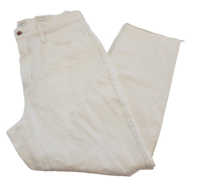 Universal Thread Cream Vintage Stretch Straight Leg Jeans Size 12 High Rise