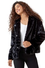 Roman Faux Fur Hooded Jacket For Women Uk - Ladies