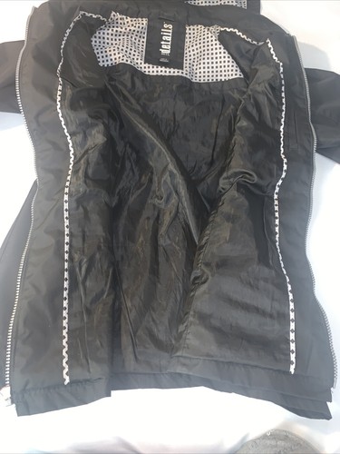 INTL Details Black Womens Rain Coat W/Removable Hood Size L #PB - Picture 11 of 12