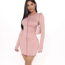New Fashion Nova Seams Right Dress - Mauve size Medium