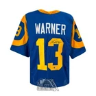 Kurt Warner Autographed St Louis Custom Blue Football Jersey - BAS