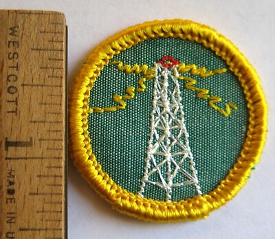 Rare 1963-1974 Girl Scout Cadette RADIO & TELEVISION BADGE Broadcast Tower Patch